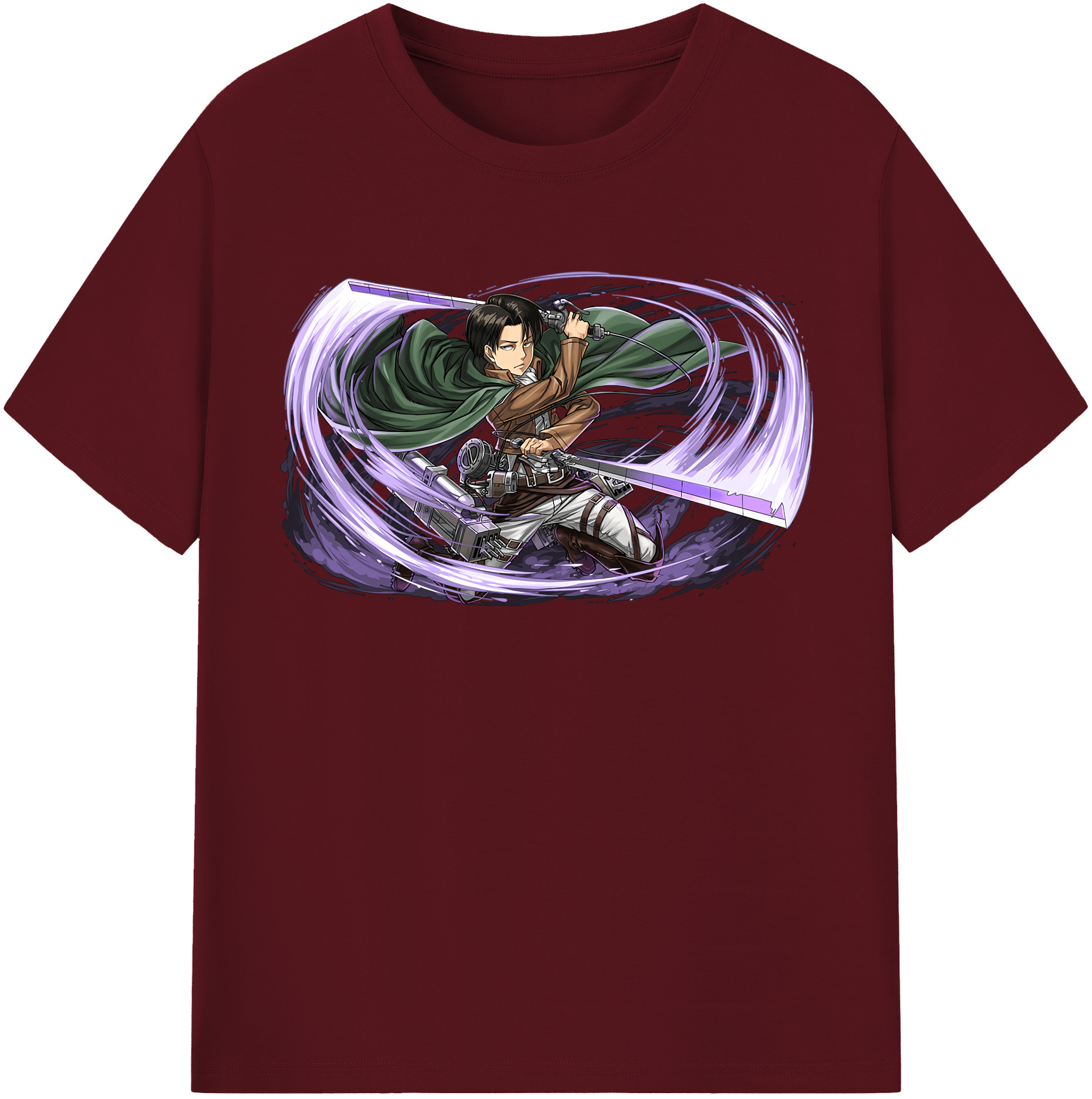 （画像用） 進撃の巨人 リヴァイ·アッカーマン Attack on Titan Levi Ackerman 綿100％半袖Tシャツ（フロントプリント）